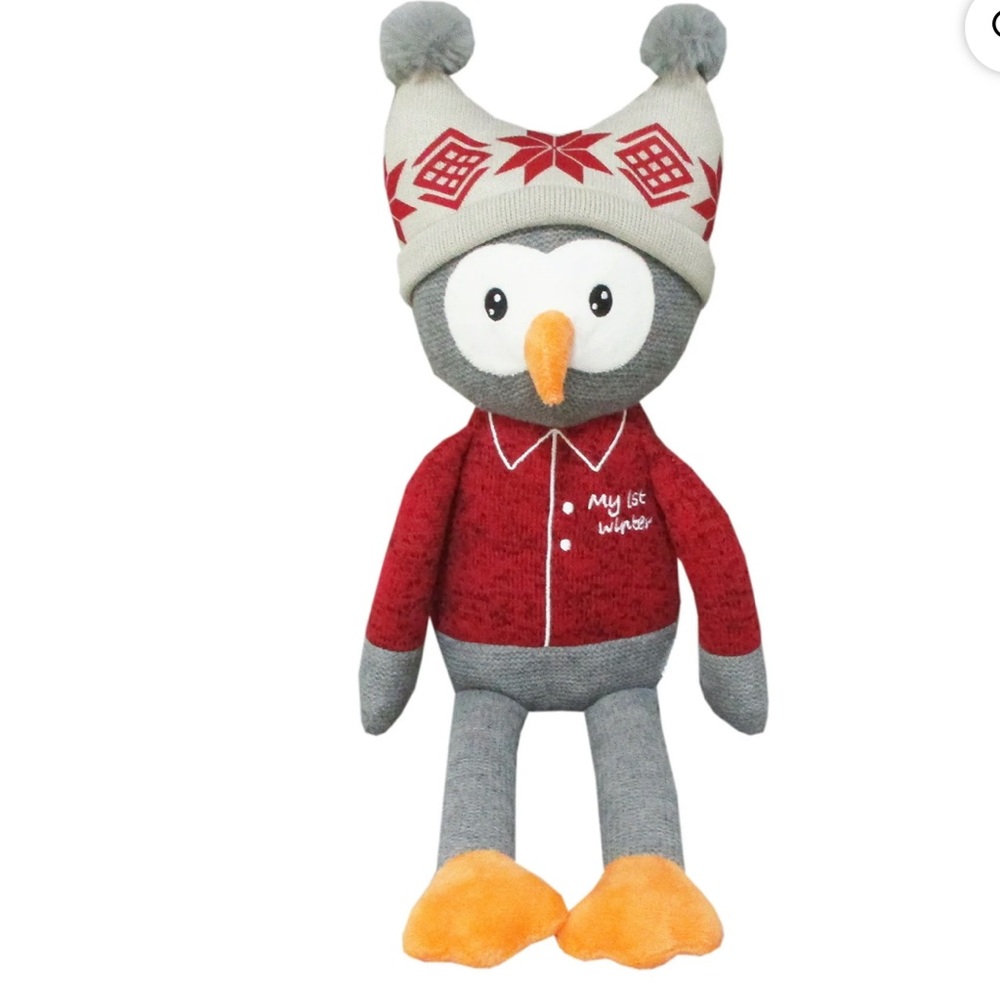 NWT Spark Create Imagine My 1st Winter Owl Winter Knit Plush,18 inch